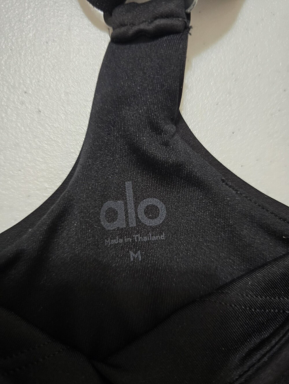 ALO Yoga Black Sports Bra with White Piping - Picture 8 of 11